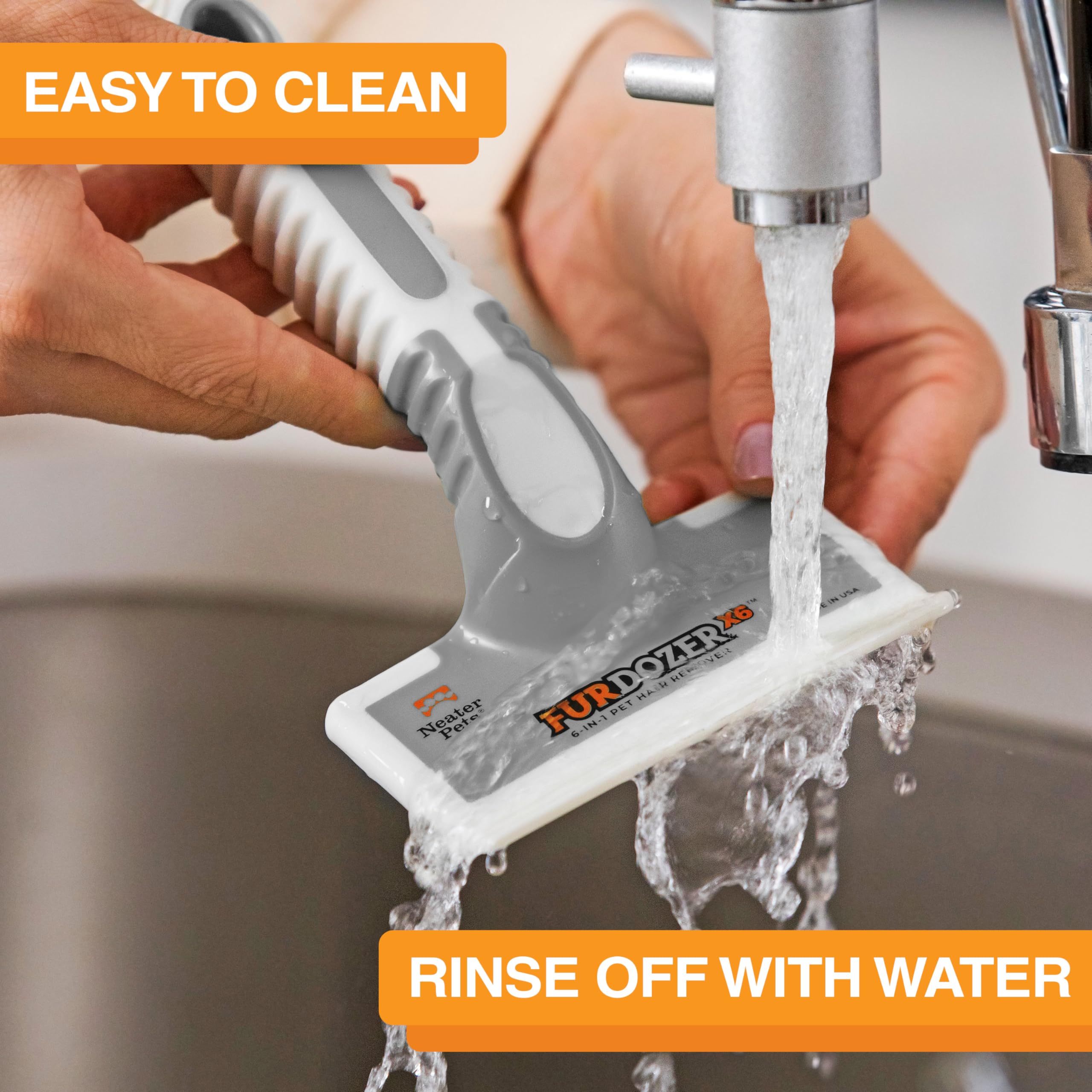 FurDozer reusable design is easy to clean after pet-hair sessions