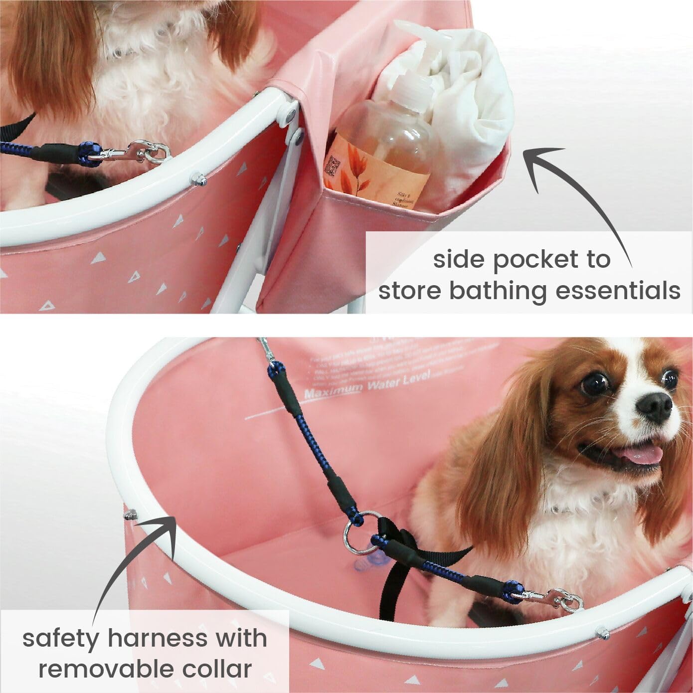 Furesh Little Dipper two-point leash restraint adds safer, steadier grooming.
