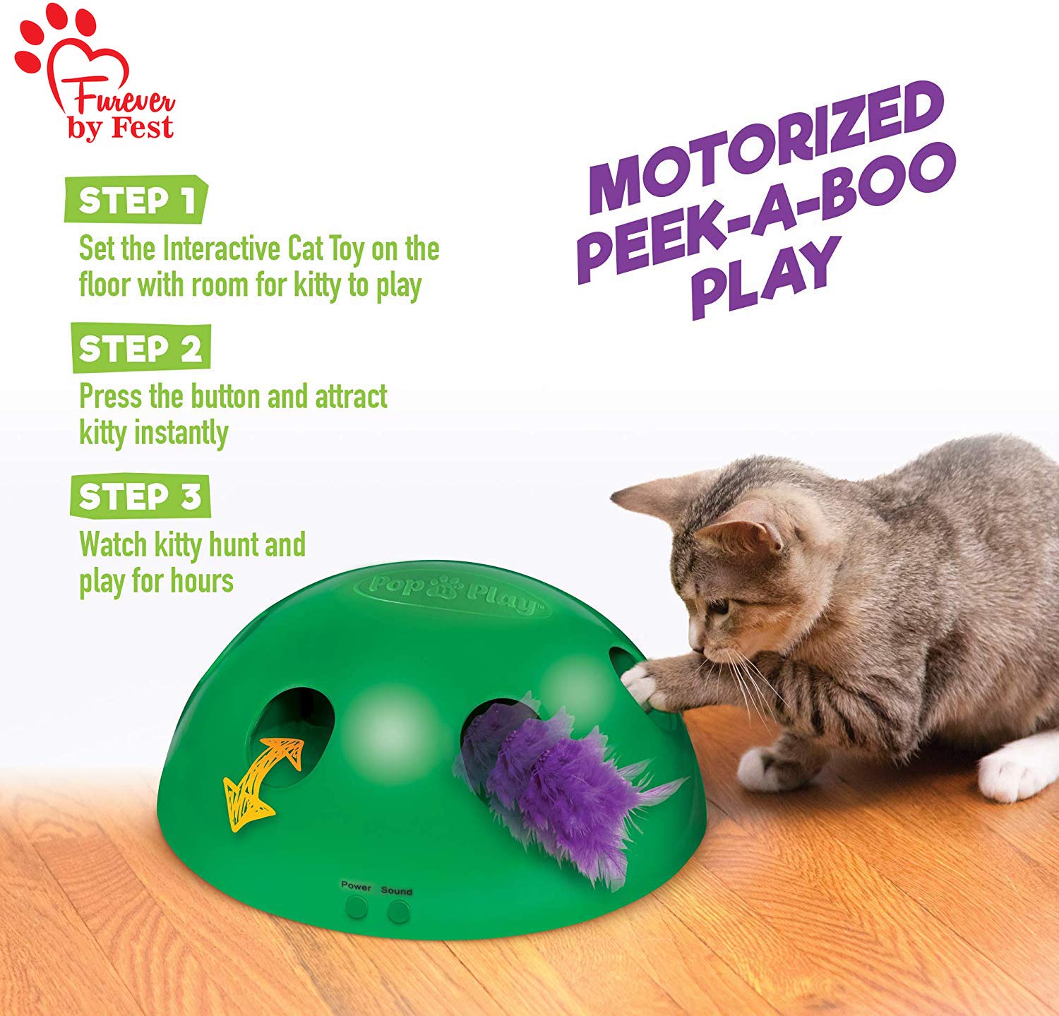 Furever by Fest replacement toy set closeup highlights durable build for busy cats.