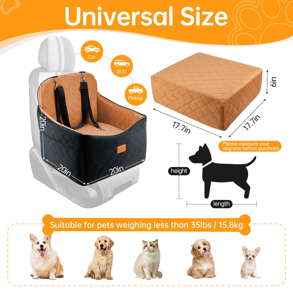 FurFrolic memory foam dog seat car-use shows plush comfort on journeys.