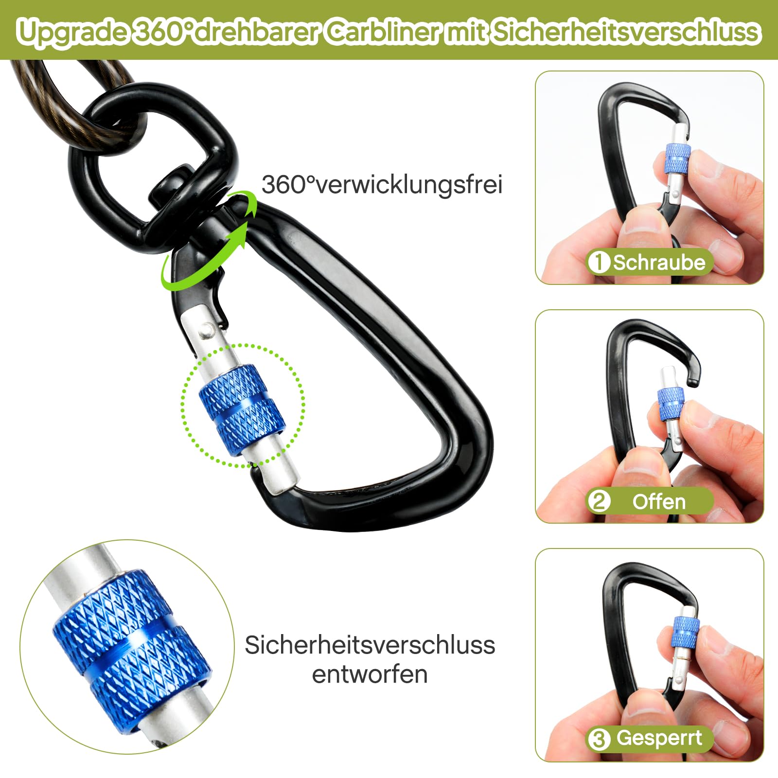 Furggis 20ft tie out cable with reflective coating improves nighttime visibility
