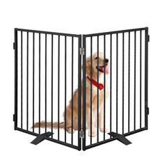Furggis metal dog gate extended to cover wider doorway for stairs and hallways