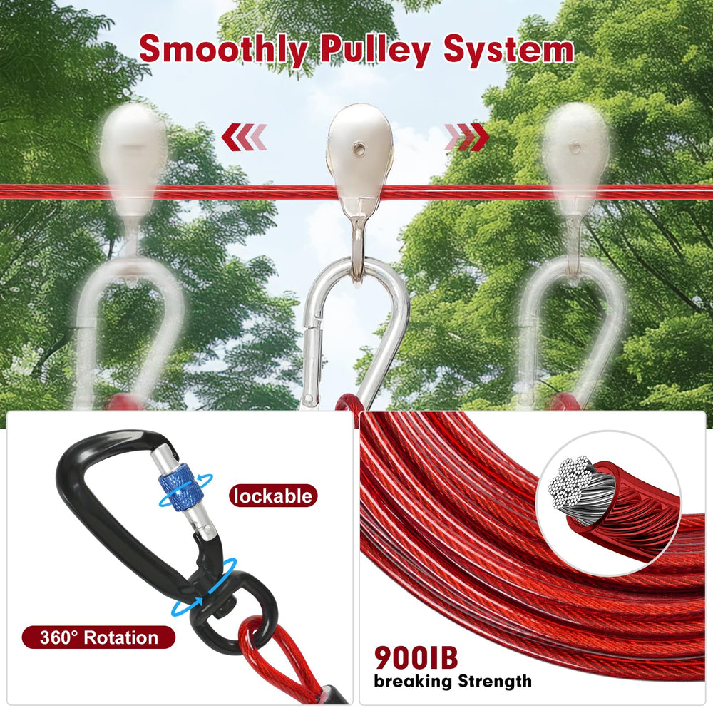 Furggis Runner heavy-duty zip line supports dogs up to 300lbs safely