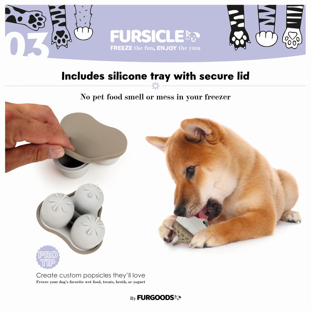 FurSicle frozen-ready design shown in freezer-friendly setup.
