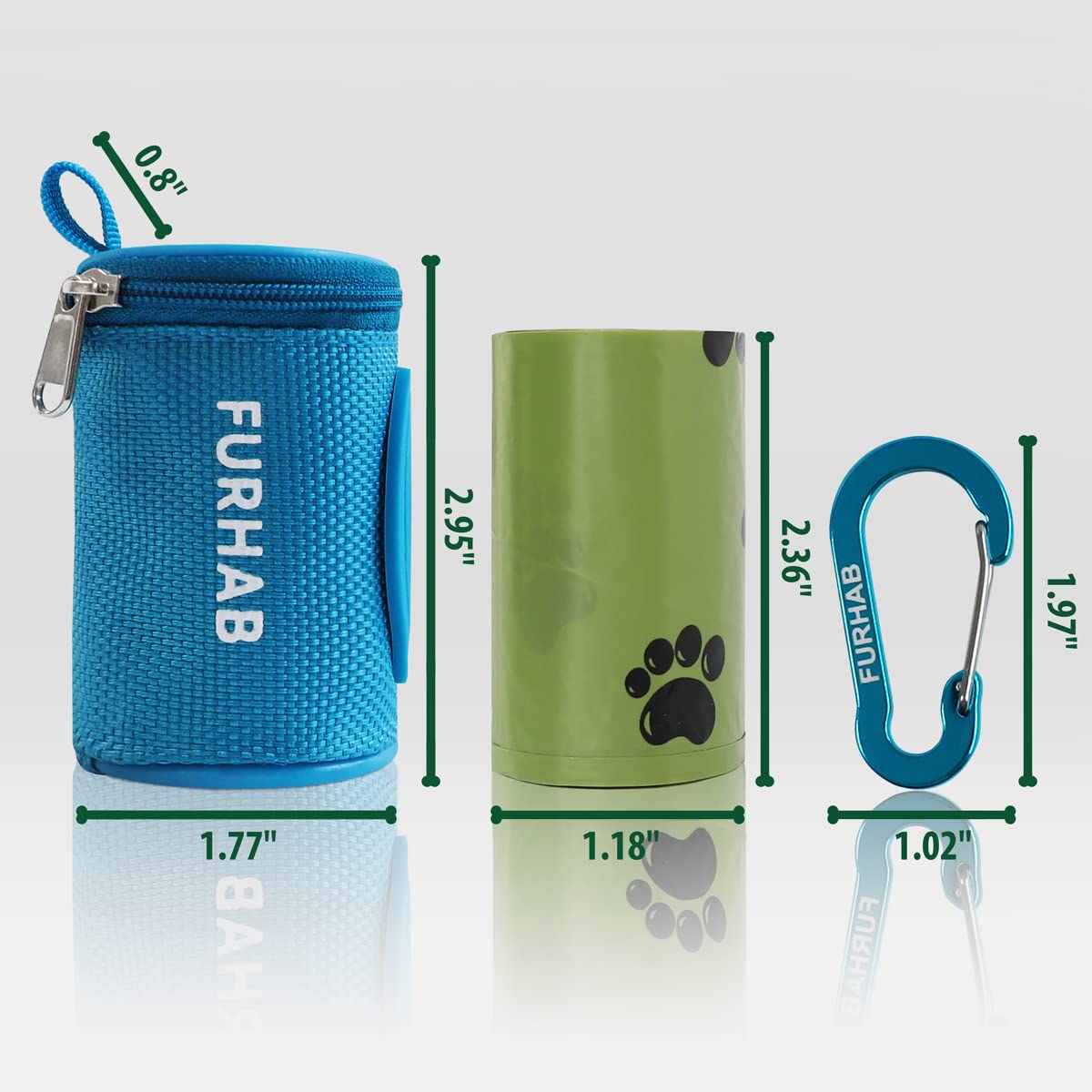 FURHAB included 15-count poop bags roll simplifies outdoor walks