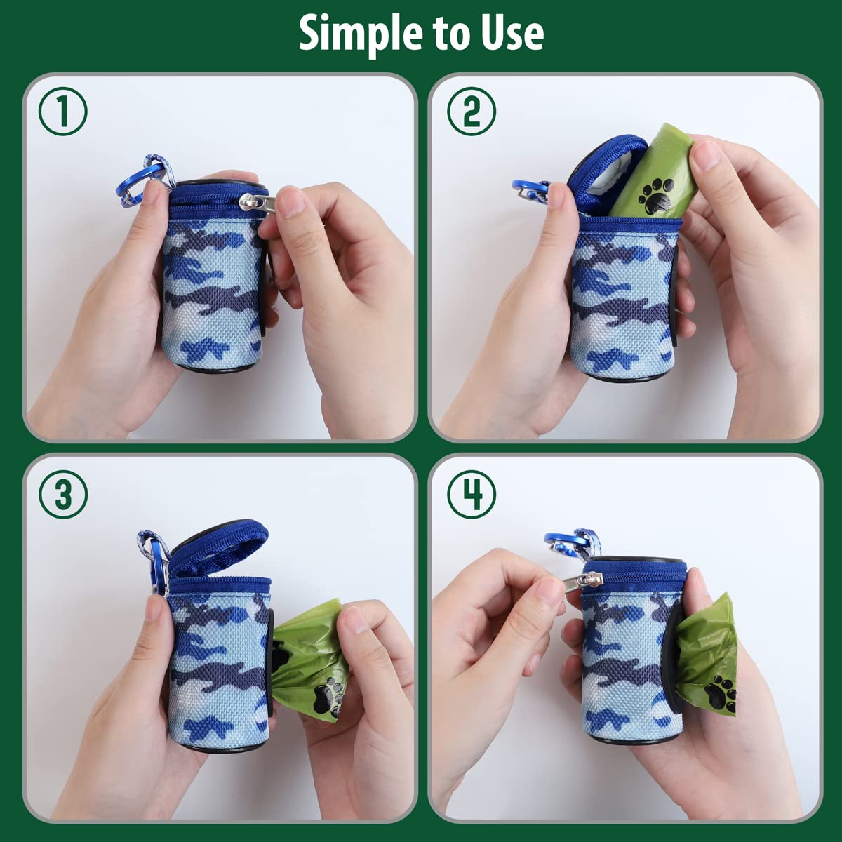 FURHAB bone-shaped opening demonstrates easy bag extraction on walks.