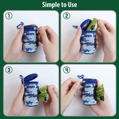 FURHAB bone-shaped opening demonstrates easy bag extraction on walks.