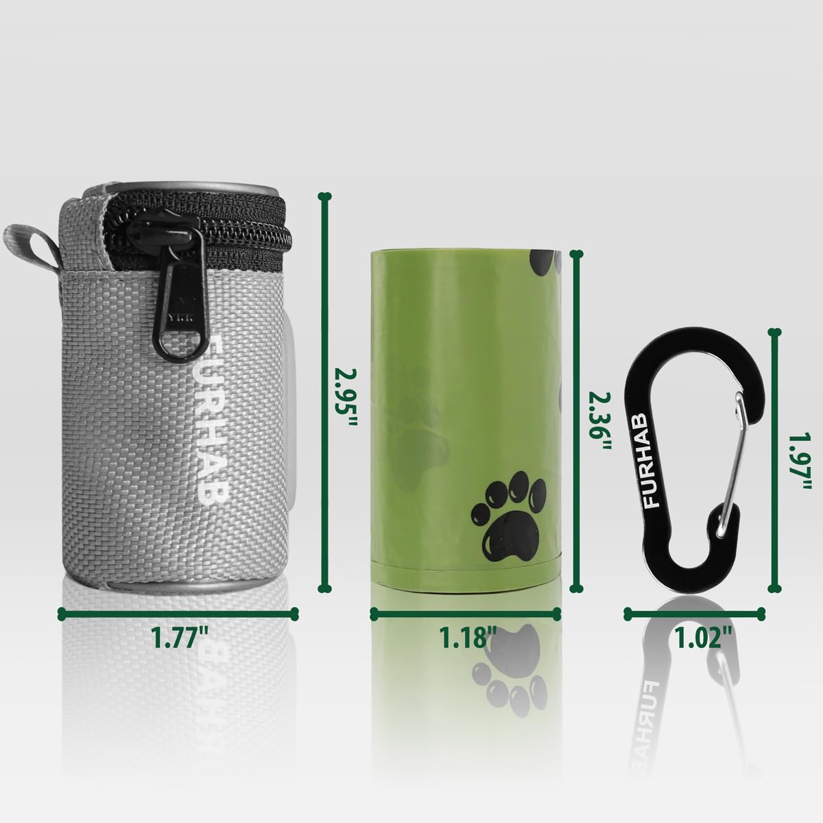 FURHAB clip-on leash attachment secures the dispenser on any setup.
