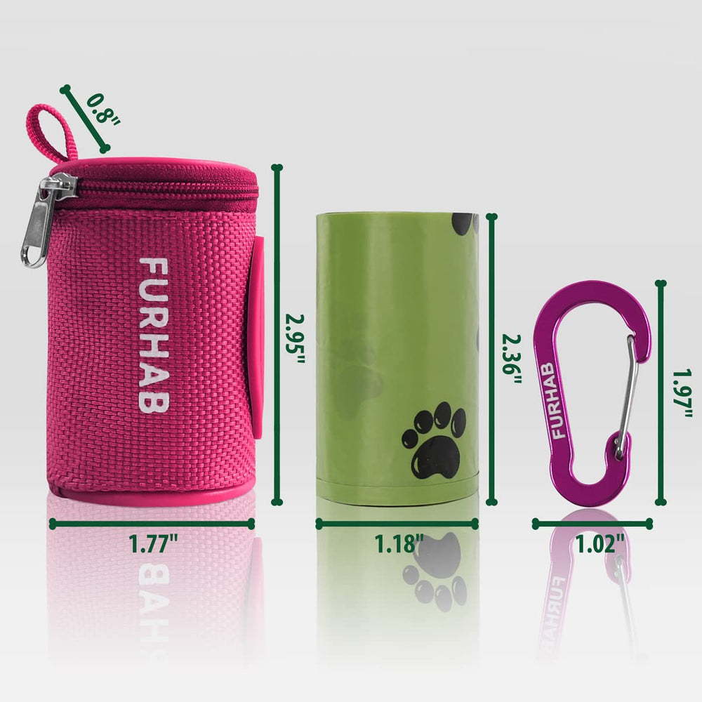 FURHAB dispenser attached to leash during walk shows hands-free convenience