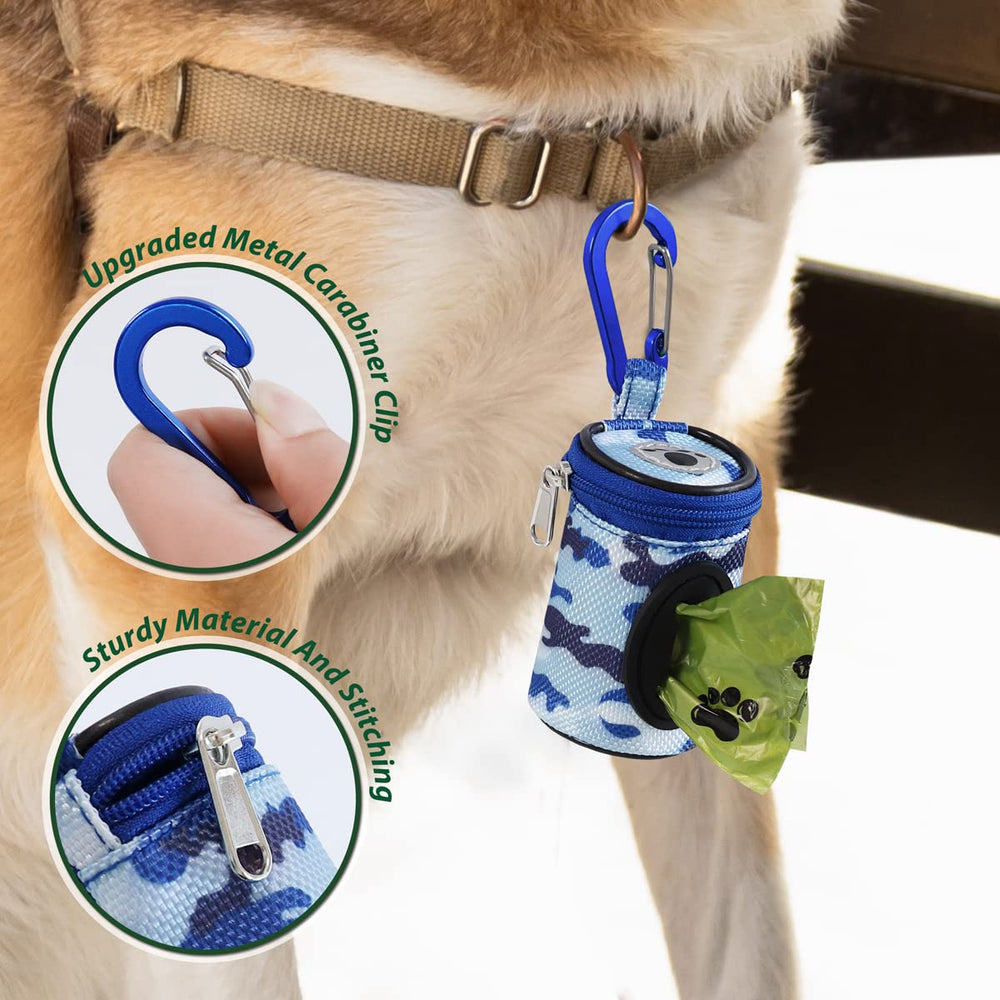 FURHAB poop bag dispenser on leash enables quick bag access.