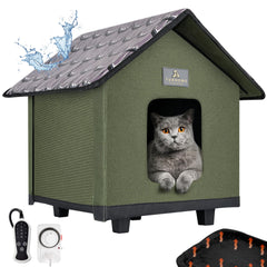 FURHOME COLLECTIVE elevated waterproof base keeps outdoor cats dry and warm away from ground moisture