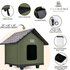 FURHOME COLLECTIVE heated cat bed pads with timer for consistent warmth during chilly nights