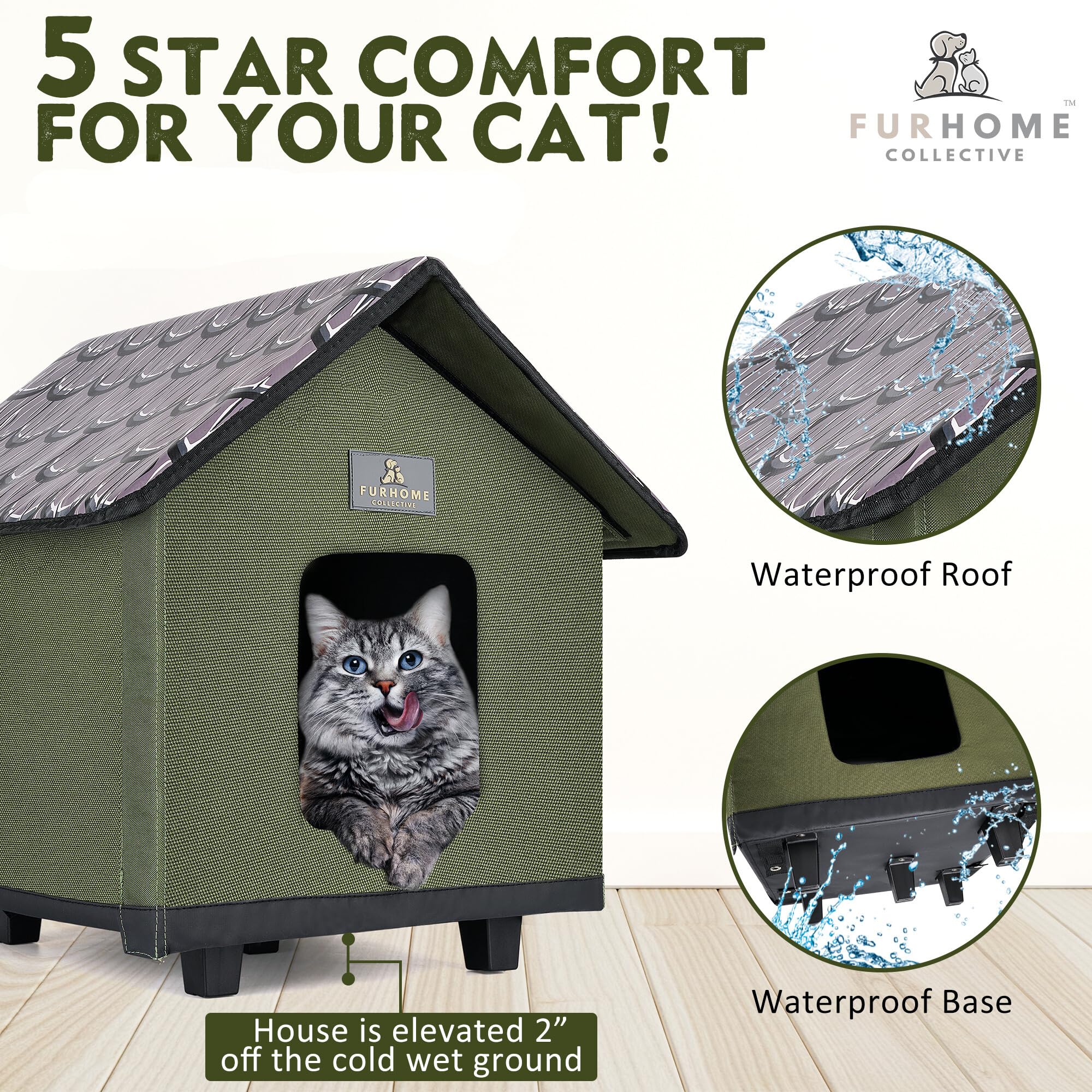 FURHOME COLLECTIVE waterproof roof and base protect against rain and snow, keeping interiors dry