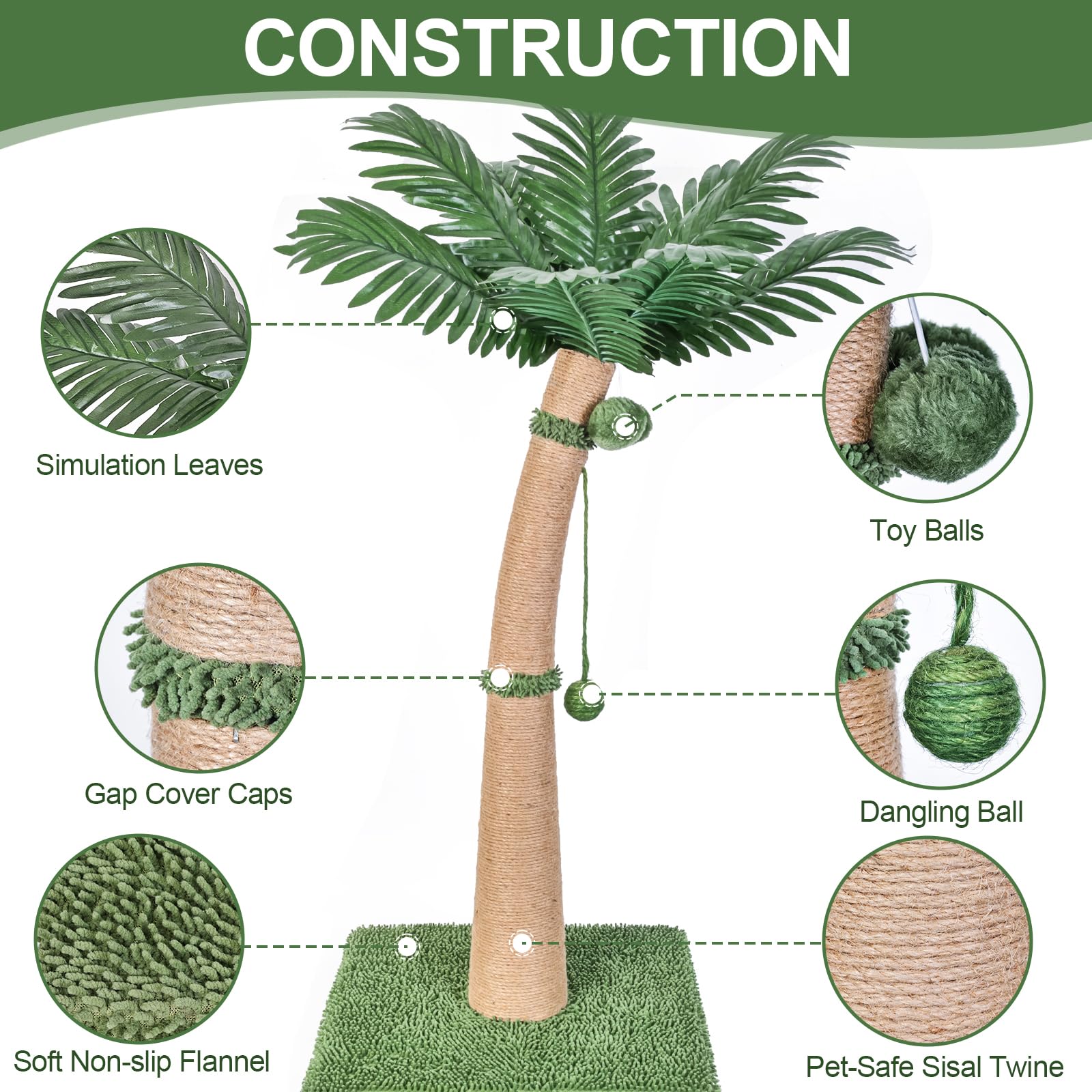 Furlogy cat tree featuring 3 interactive balls for engaging play.