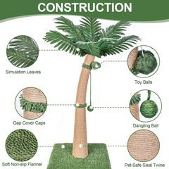 Furlogy cat tree featuring 3 interactive balls for engaging play.