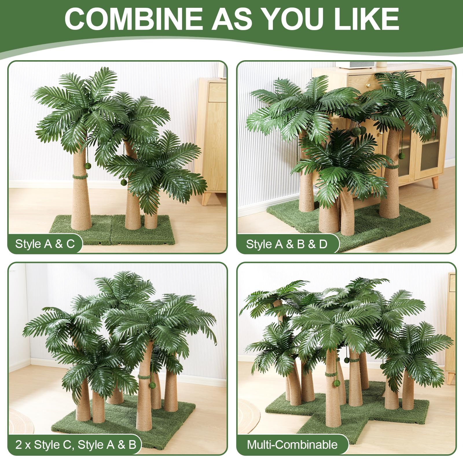 Furlogy multi-combinable cat tree allows modular jungle gym assembly.