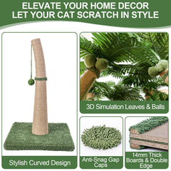 Furlogy palm-tree cat scratch post blending modern décor with scratching space.