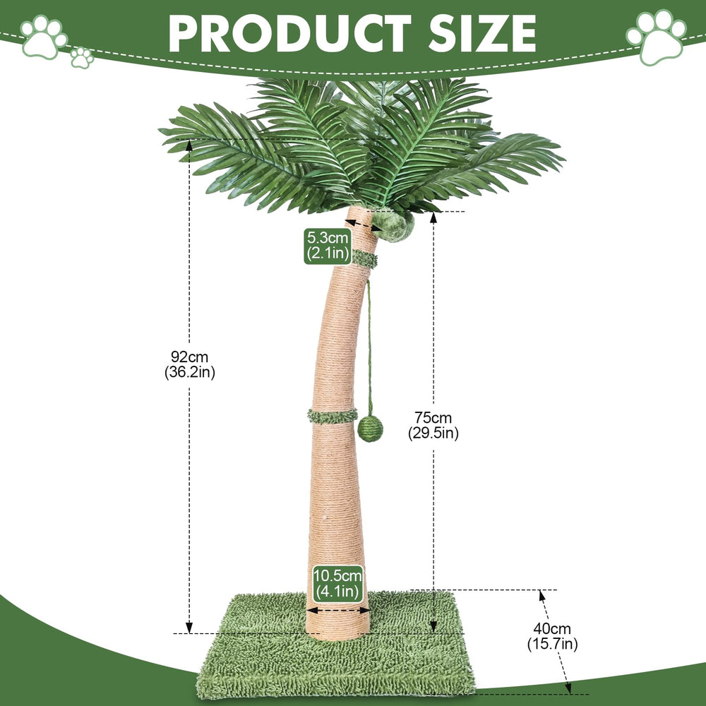 Furlogy Palm Tree Scratching Post curved design supports stretching and climbing
