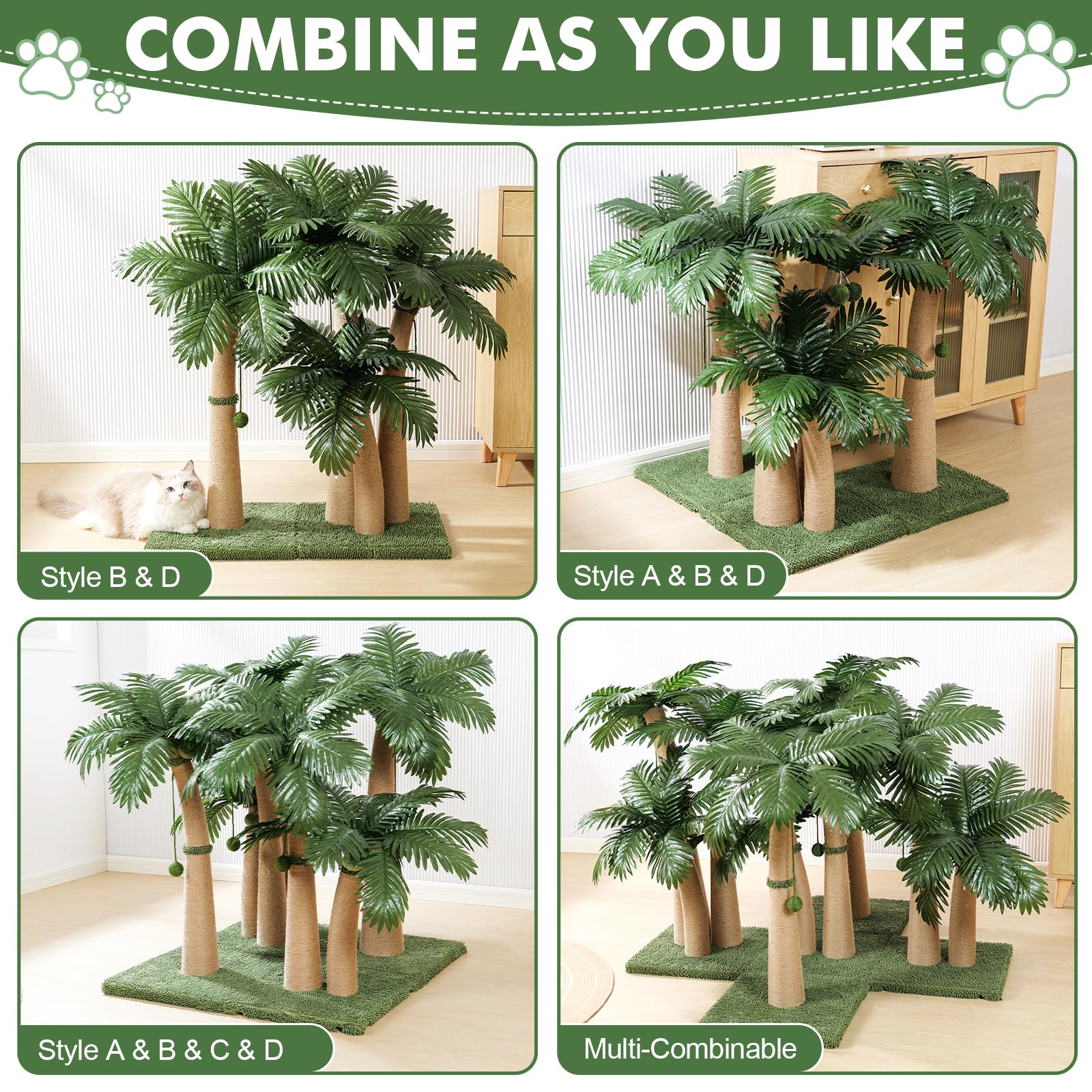 Furlogy Palm Tree Scratching Post for indoor use fits limited spaces