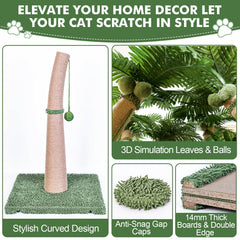 Furlogy Palm Tree Scratching Post interactive balls engage playful indoor cats