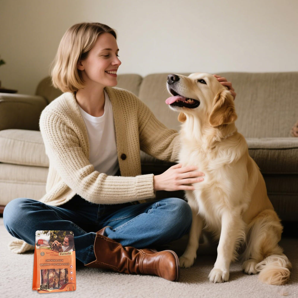 Furmate 10.58 oz package conveys value and shareable treats for dogs