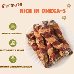 Furmate chicken duck cod wrap stick closeup highlighting flavor variety