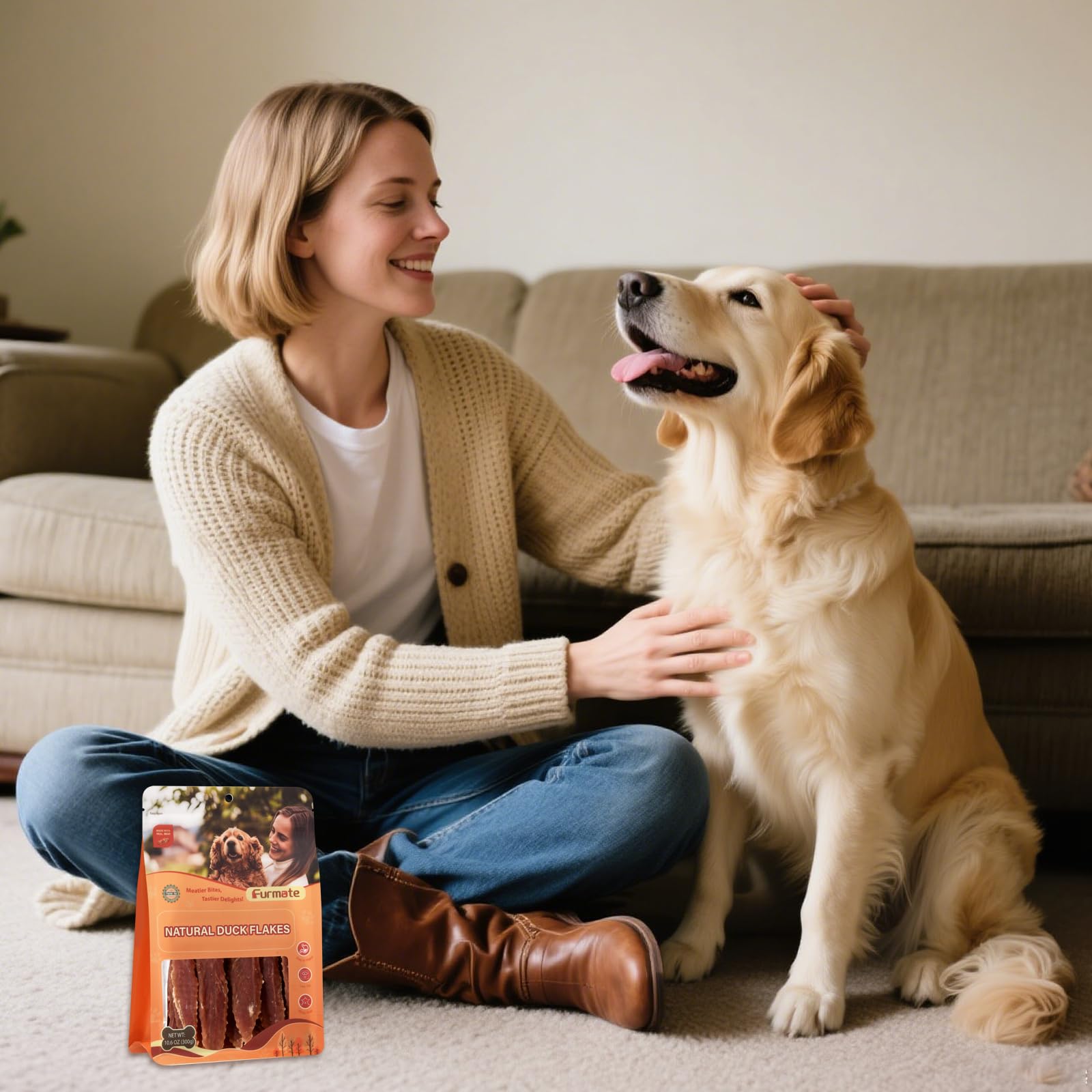 Furmate Duck Jerky Tenders 10.58 oz bag for convenient storage