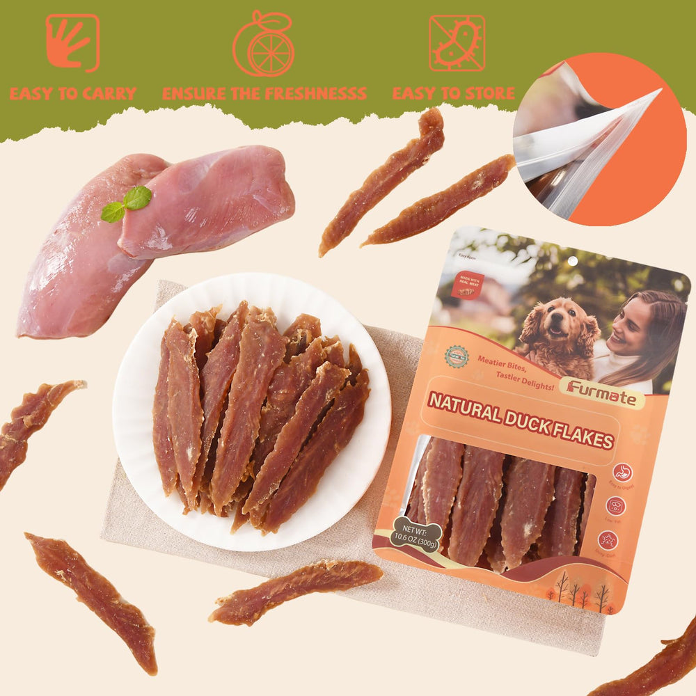 Furmate Duck Jerky Tenders high-protein, low-fat snack for dogs