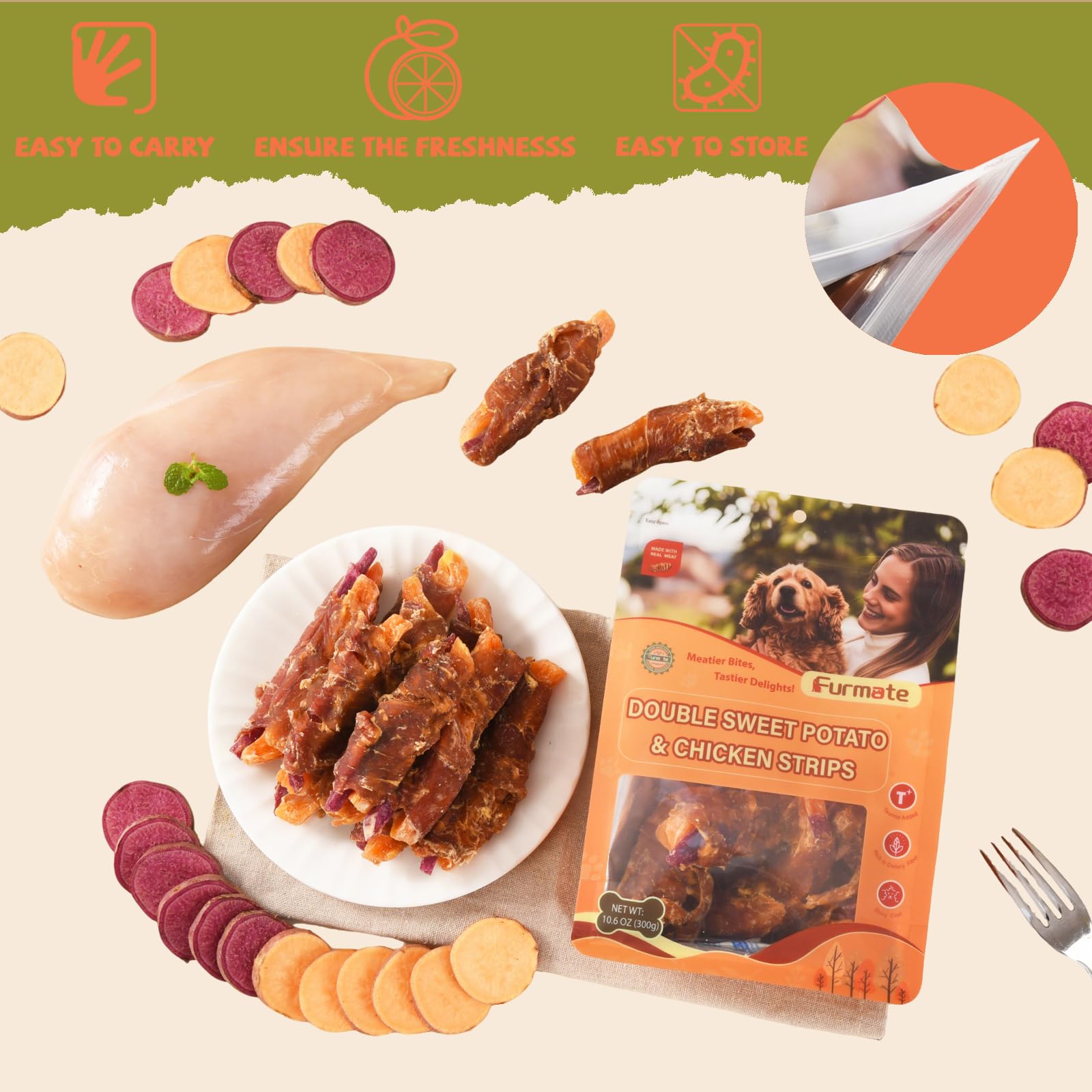 Furmate nutrition label highlights low fat and lean protein content