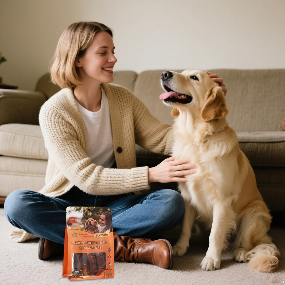 Furmate tear-stain support visuals suggest possible tear-related improvements.