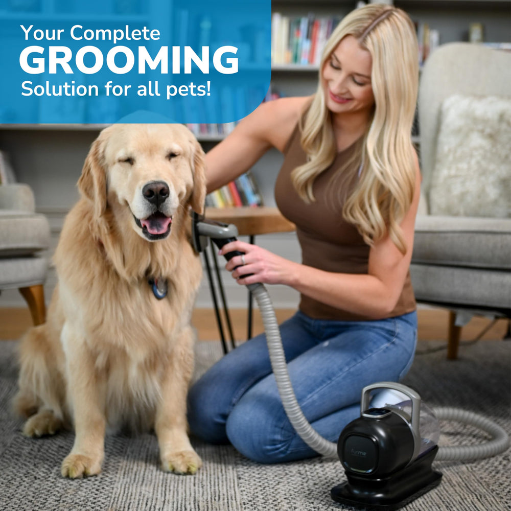 FurMe Home-Use setup showing complete grooming kit in a cozy space