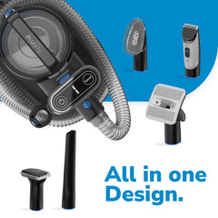 FURME Original pet grooming vacuum kit operates quietly, easing anxious pets during grooming sessions.