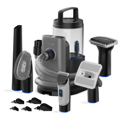 FURME Original pet grooming vacuum kit shows strong suction power for efficient pet hair removal.