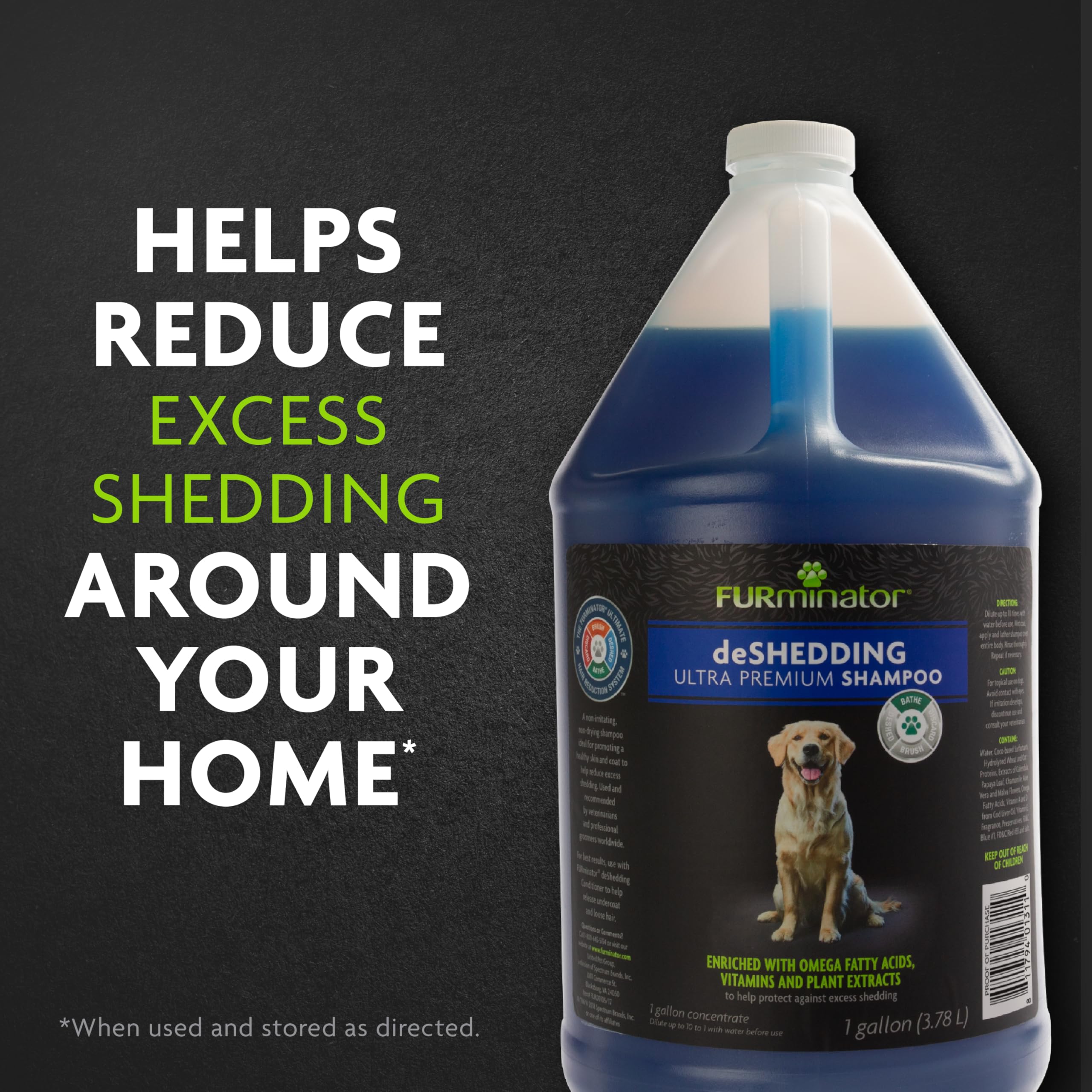 FURminator shampoo dilution with water to extend supply and ease of use
