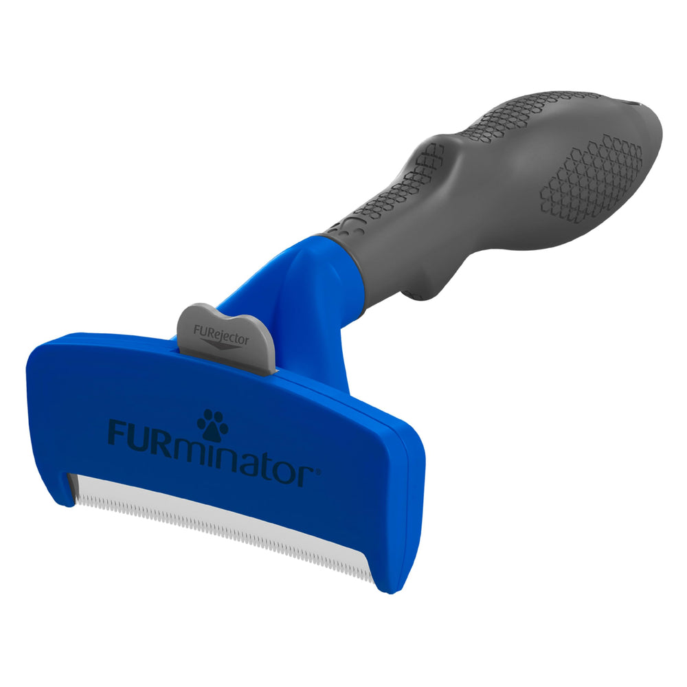 FURminator deshedding tool for large dogs with long hair in front view for easy grooming.