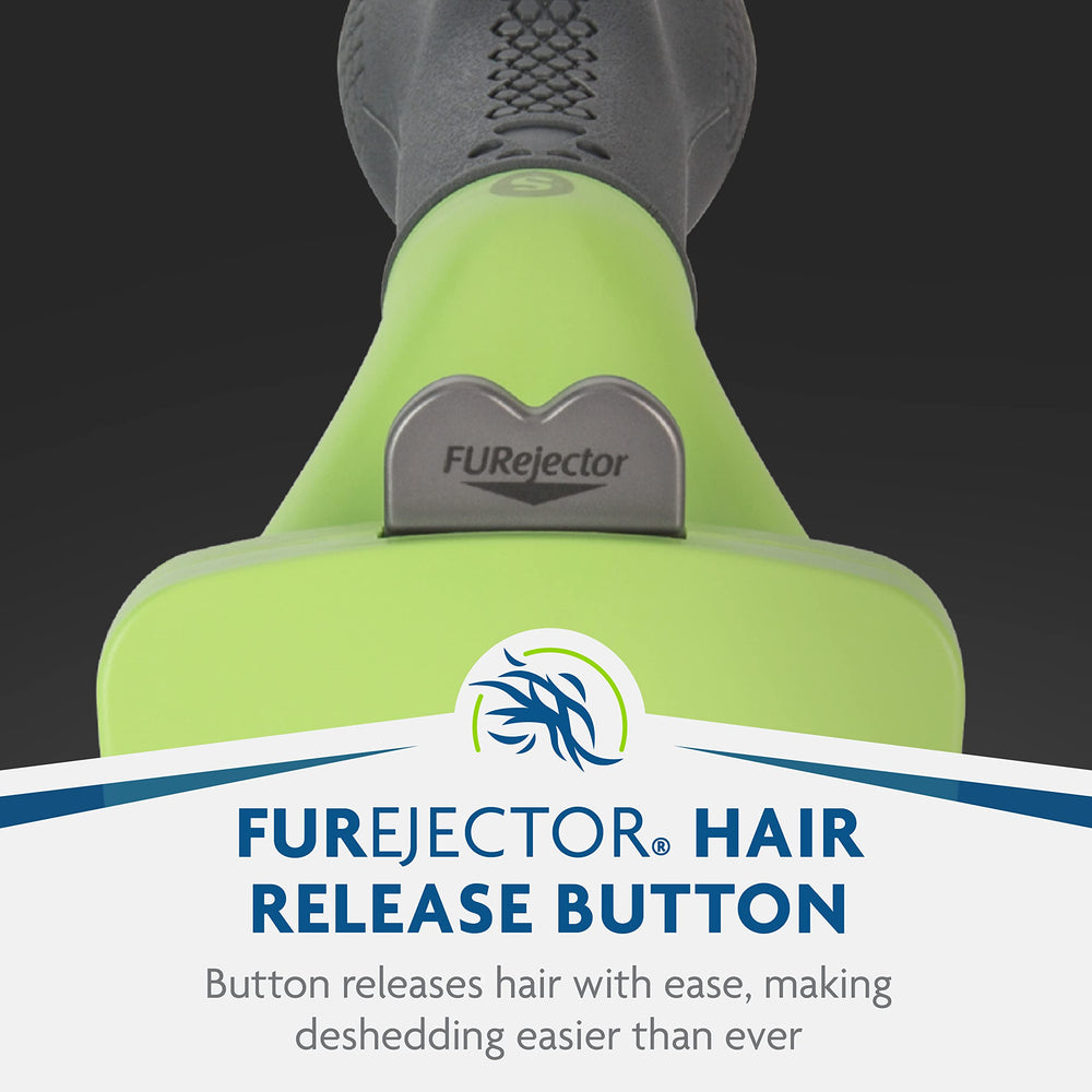 FURminator small dog undercoat tool closeup of stainless steel edge