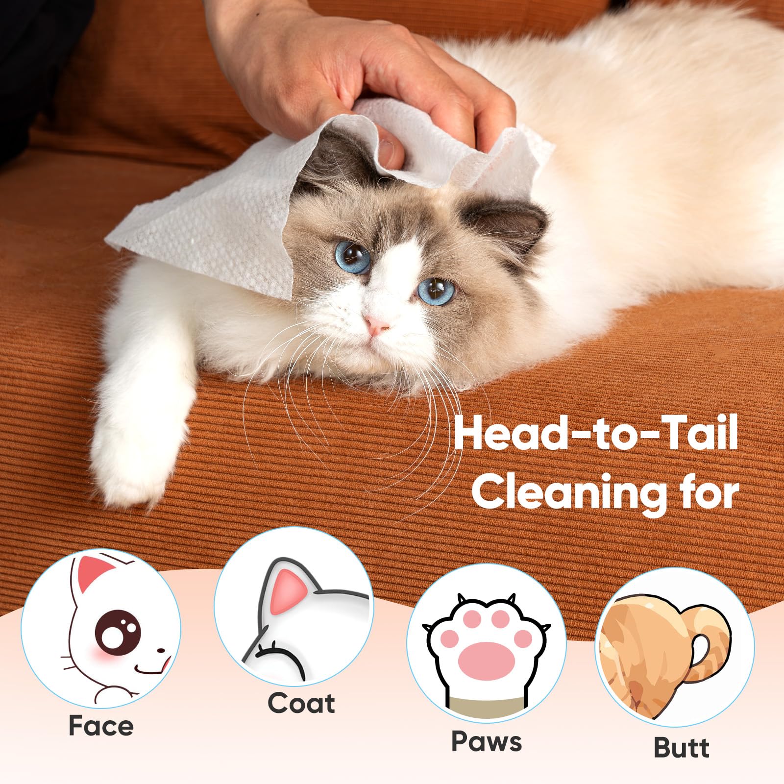 Furmini Unscented Wipes deodorizing sheen promotes fresh fur between baths.