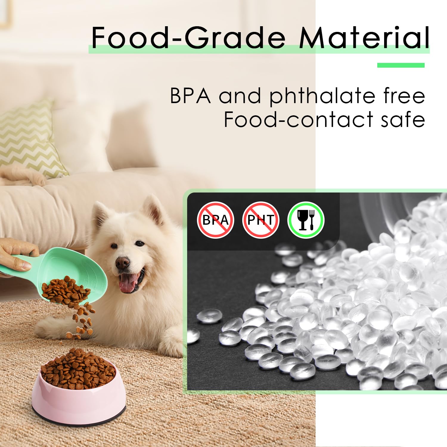 FURMYLOVE dishwasher-safe scoop ready for quick cleanup after meals