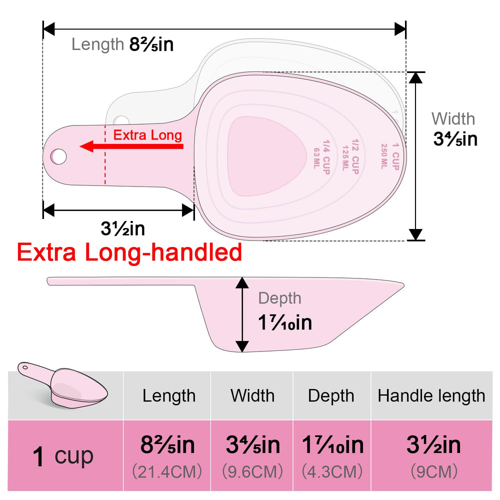 FURMYLOVE pink scoop stands out for easy portioning and visibility