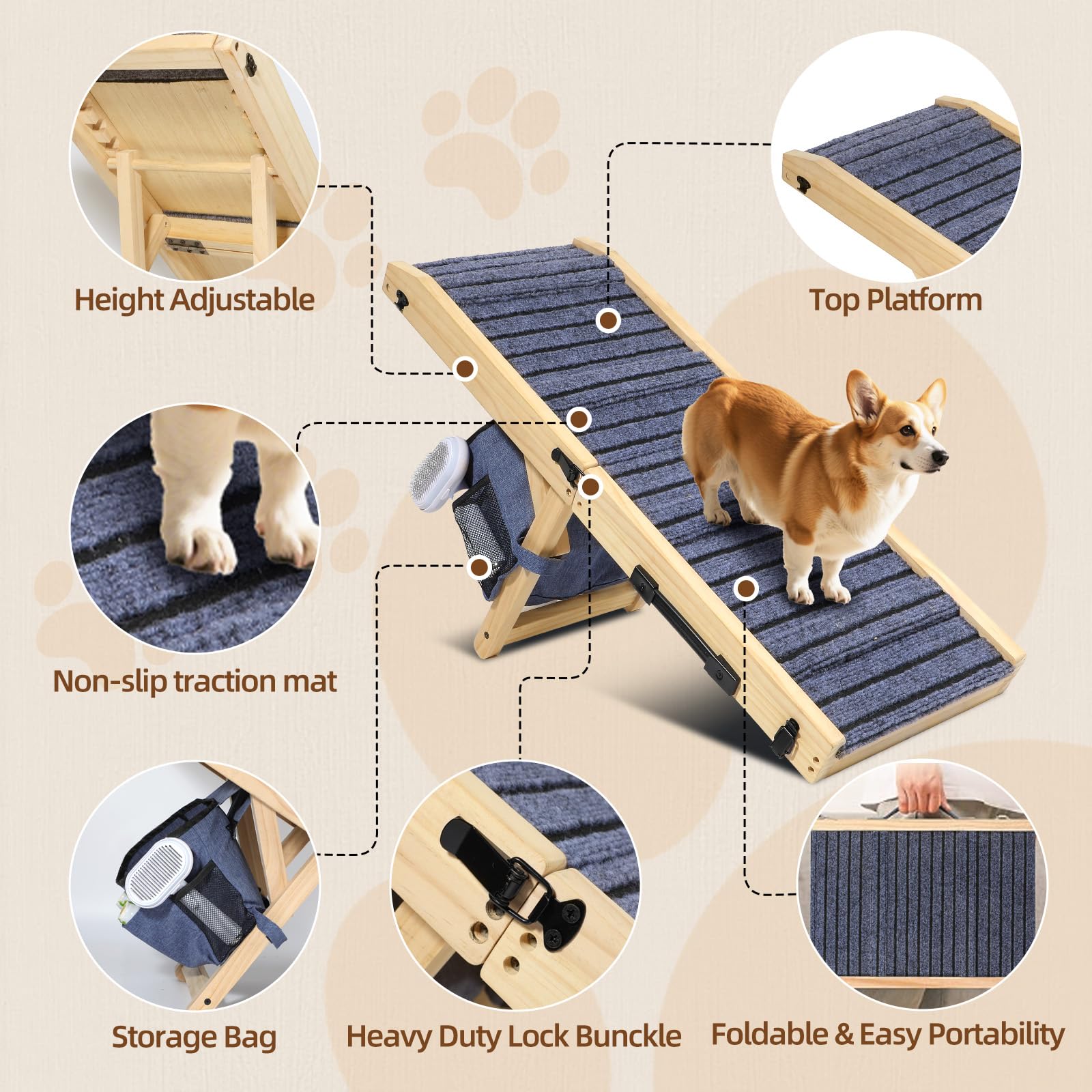 FurnPulse 4-level adjustable height suitable for bed, couch, and car.