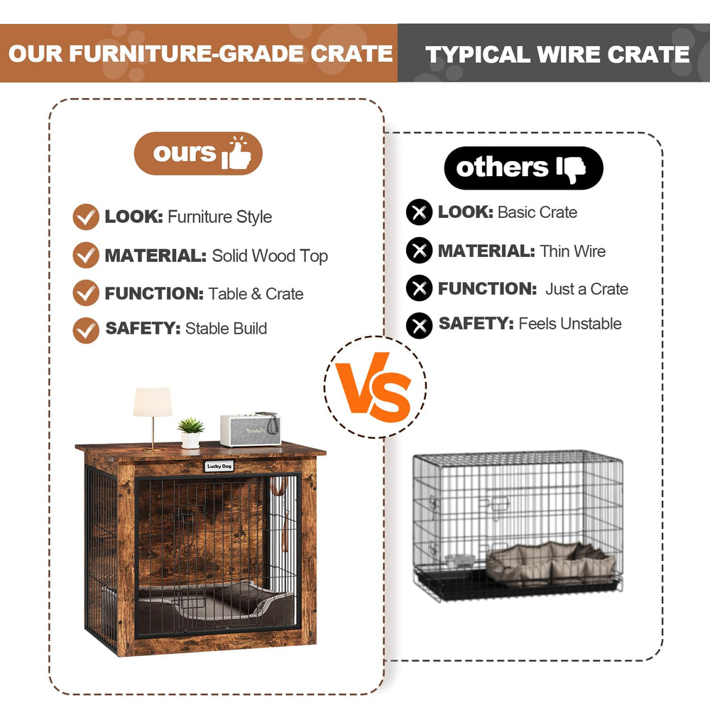 FurnPulse Dog Crate End Table den interior supports calm, comfy rest