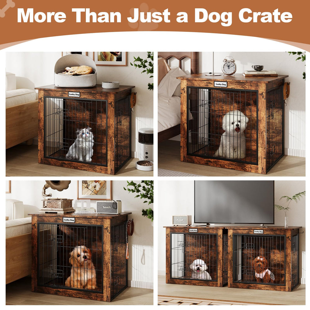 FurnPulse Dog Crate End Table stable base reduces wobble on floors