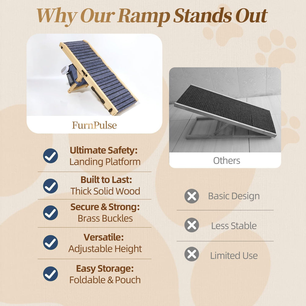 FurnPulse premium solid wood hinges highlight durable construction.