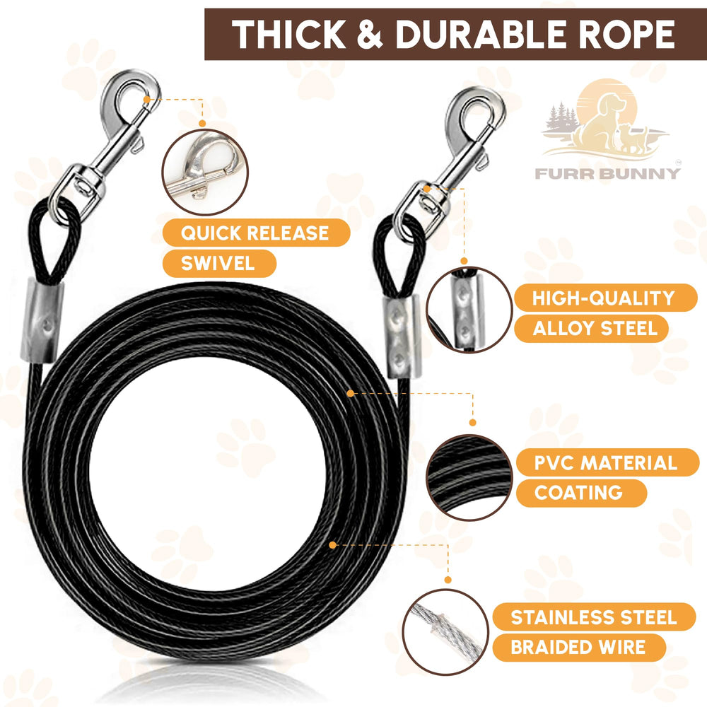 FURR BUNNY 360° swivel leash system reduces tangles during walks.
