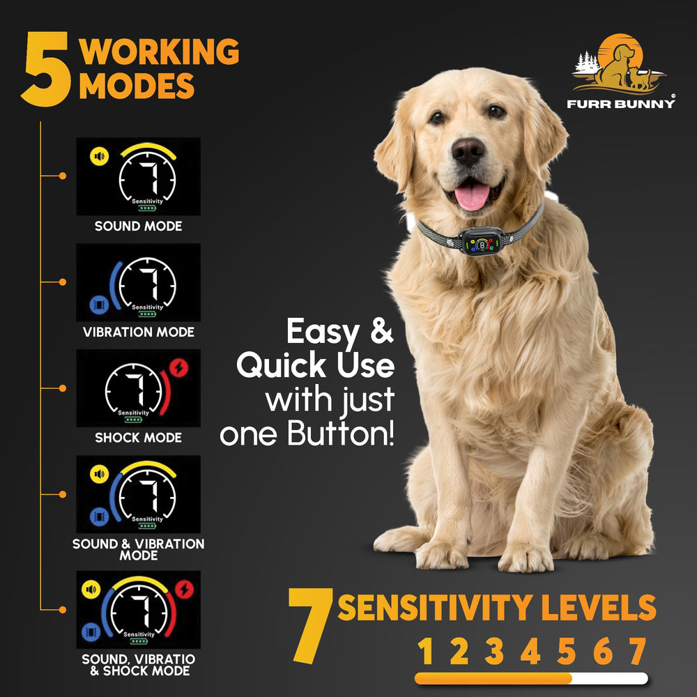 FURR BUNNY bark collar beep mode offers gentle cues during outdoor walks