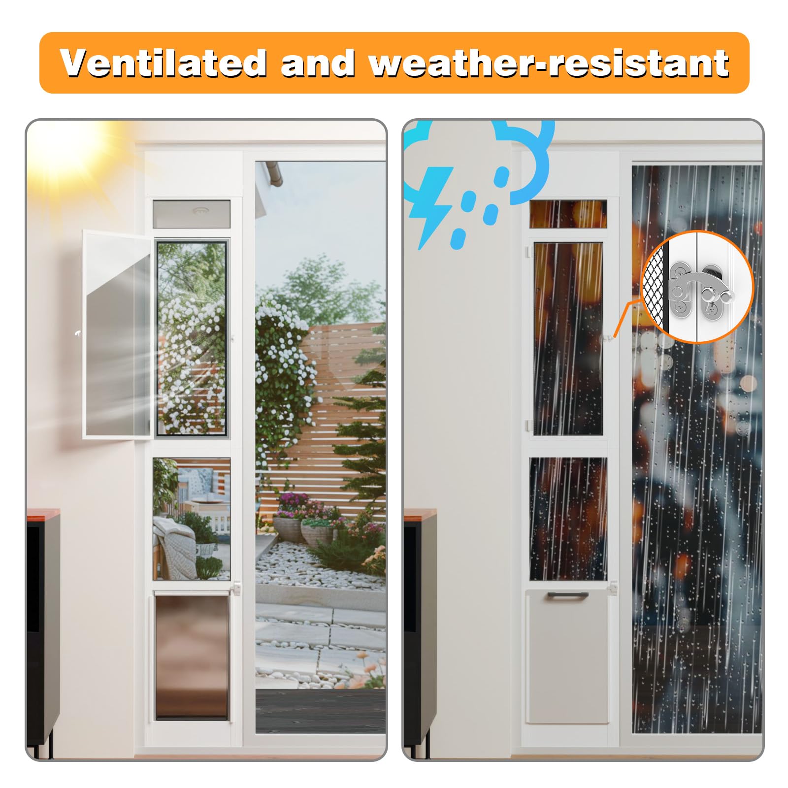 FurrFinesse adjustable-height dog door fits most sliding door tracks.