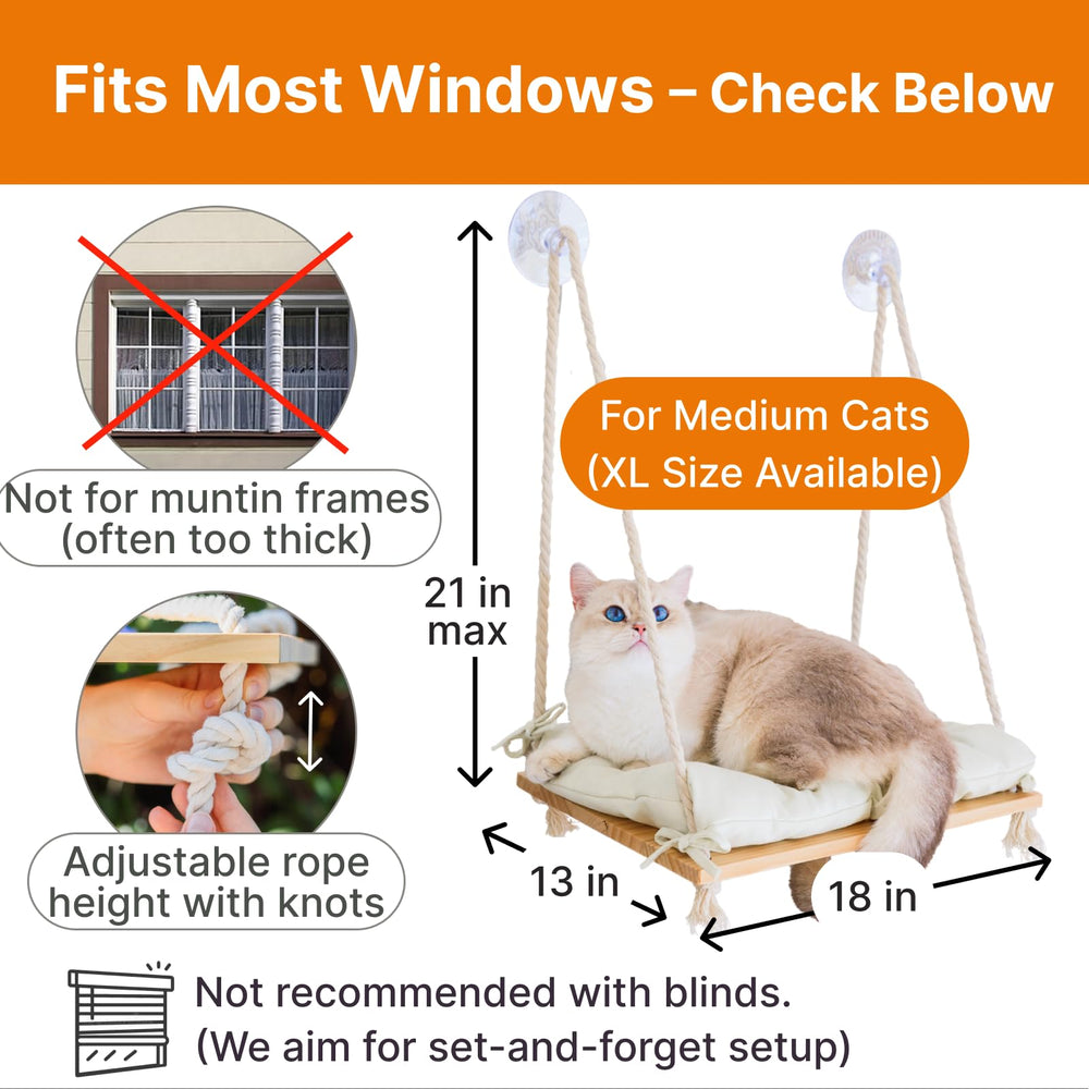 Furrfinity cat window perch setup showing easy mounting steps