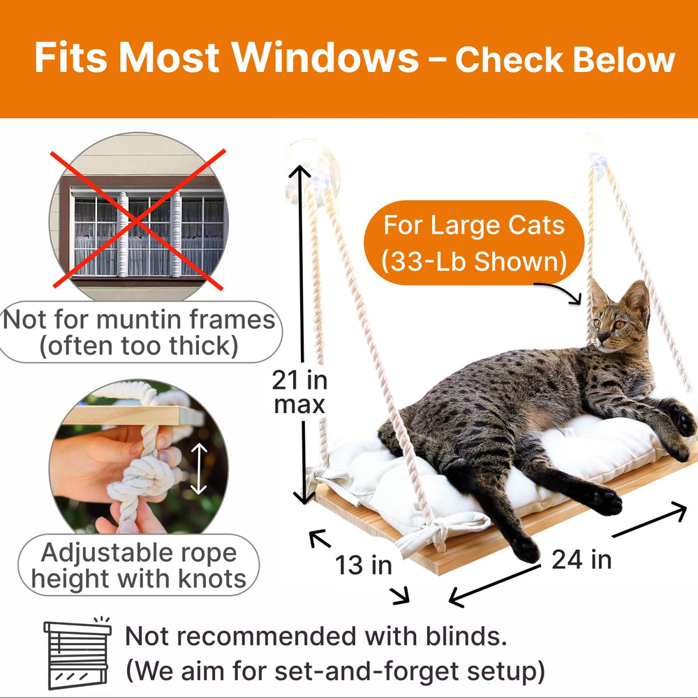 Furrfinity window-mounted perch installed easily with tool-free setup