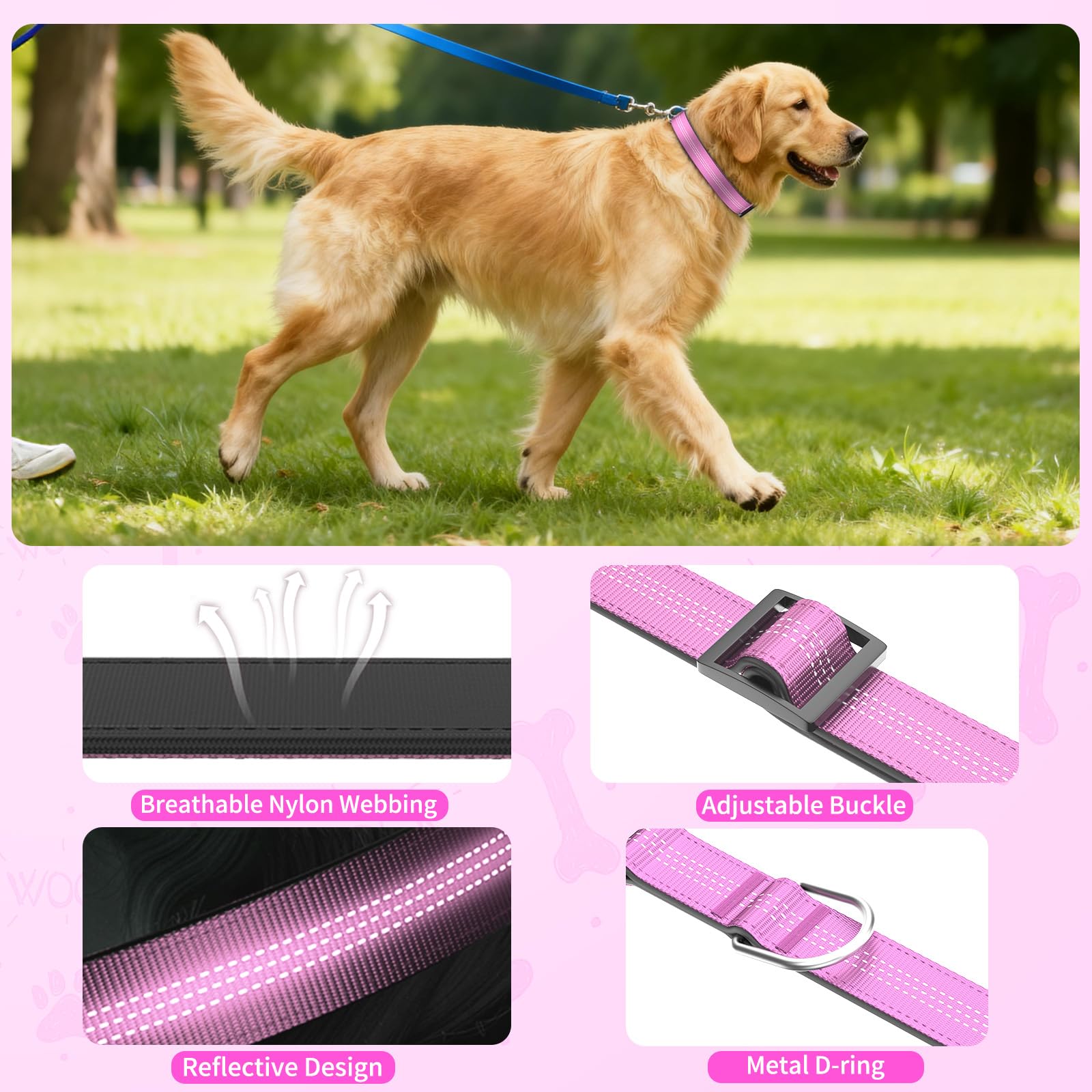 Furrigo adjustable-dog-collar-size-s-l offers versatile fit for small to large dogs.