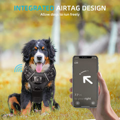 Furrigo integrated AirTag case keeps tracker secure on chest during daily walks.